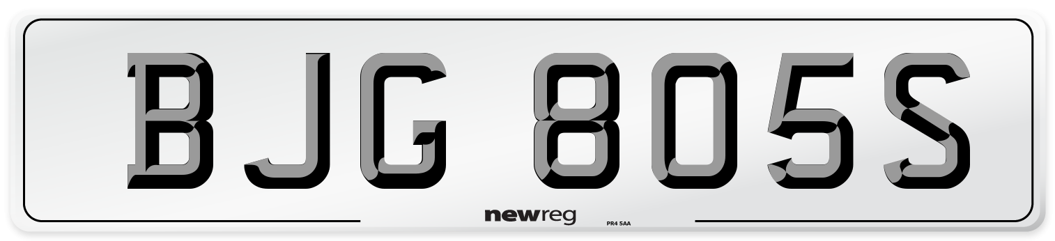 BJG 805S Number Plate from New Reg